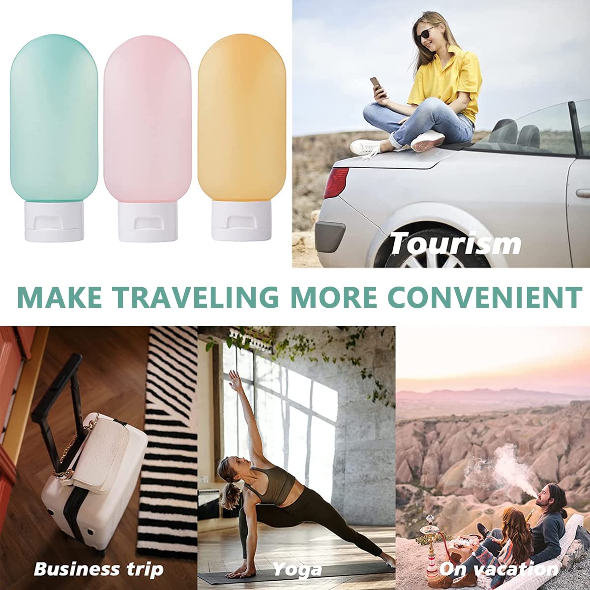 MAYCREATE Plastic 3Pcs Travel Toiletries Bottle 60Ml Empty Travel Bottles For Toiletries Leakproof Squeeze Travel Bottle Kit Containers For Shampoo Lotion, Pink MAYCREATE Plastic 3Pcs Travel Toiletries Bottle 60Ml Empty Travel Bottles For Toiletries Leakproof Squeeze Travel Bottle Kit Containers For Shampoo Lotion, Pink